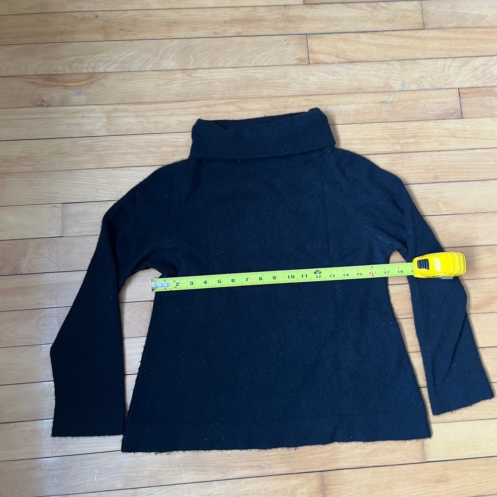 m0851 Black 100% Fine Cashmere Turtleneck Sweater Womens Large L/G - Picture 6 of 6
